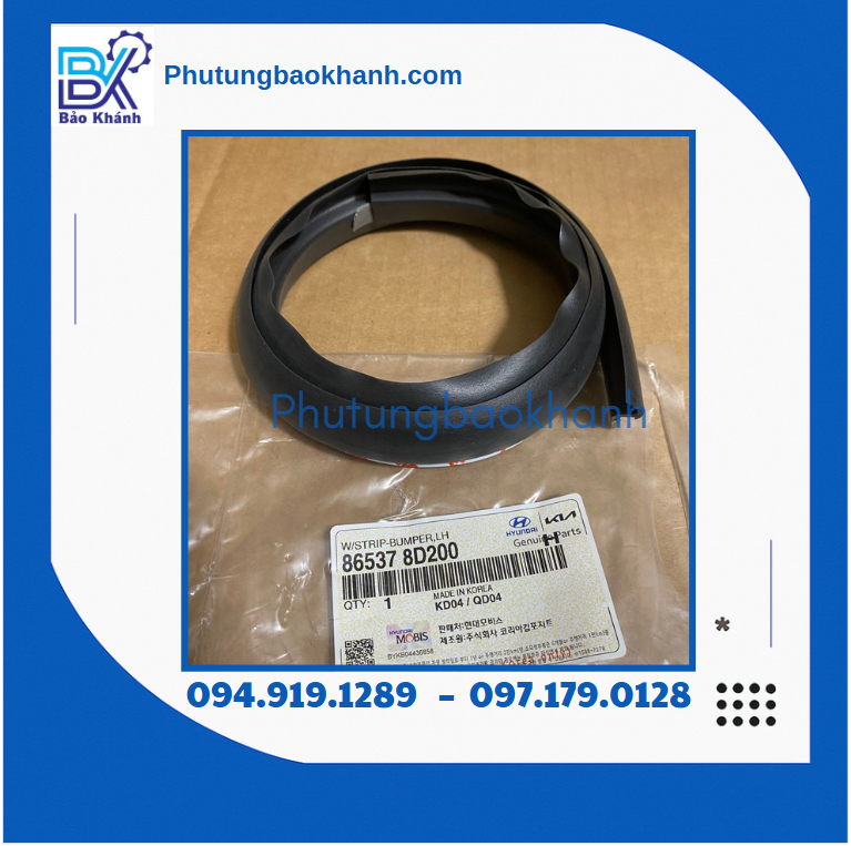 Gioăng mỏ cản, gioăng ốp ba đờ xốc universe, thaco ( 86537 8D200 )